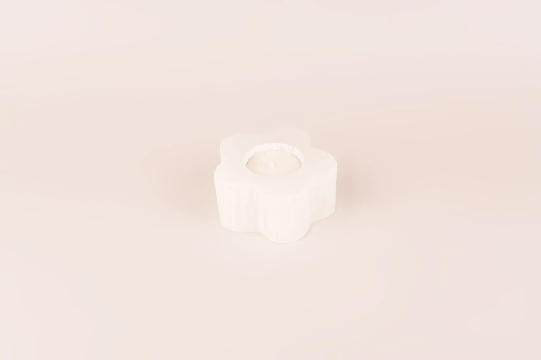 Flower Selenite Candle Holder