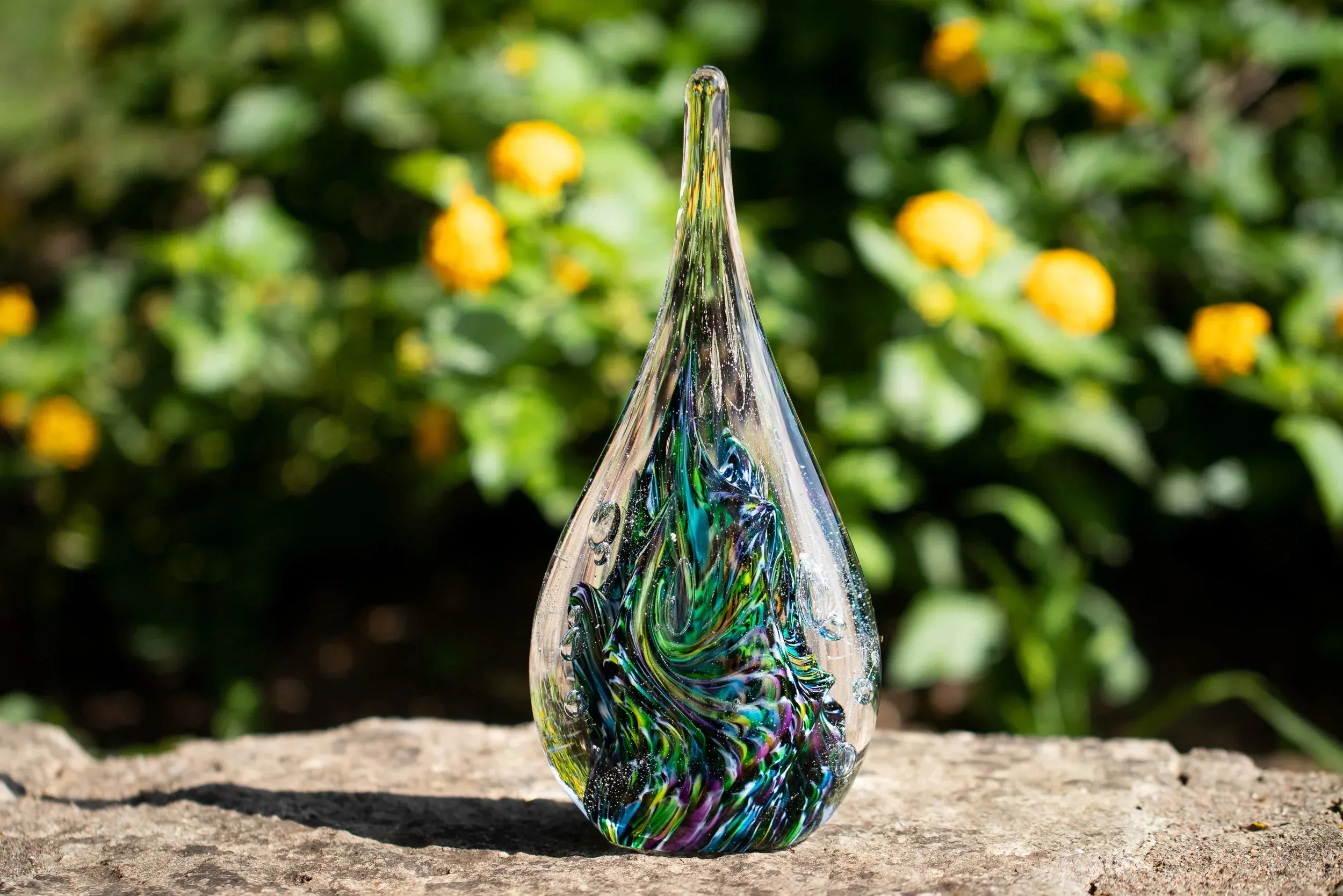 Giant Dichroic Splash Flame with Cremation Ashes