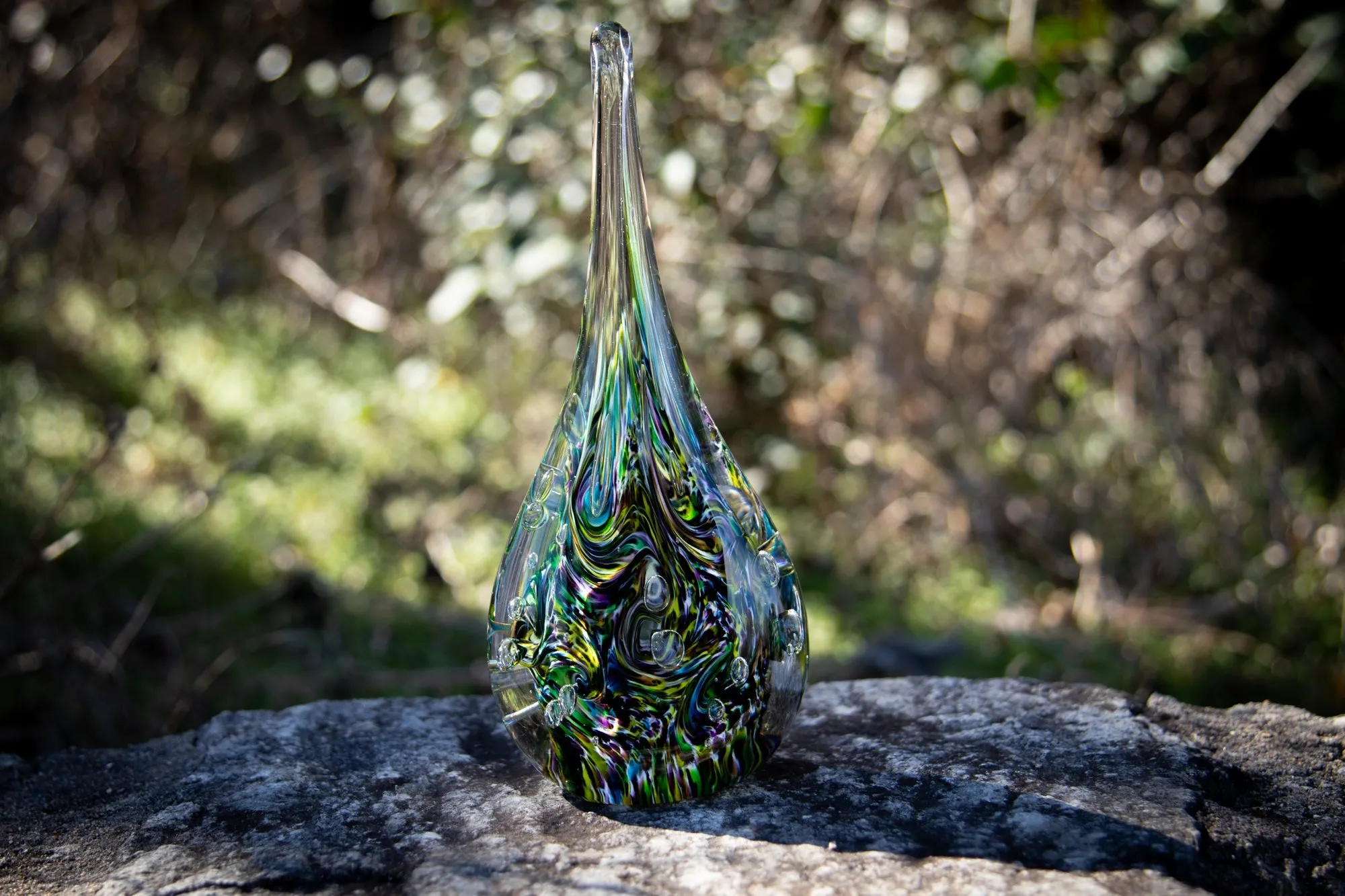 Giant Dichroic Splash Flame with Cremation Ashes