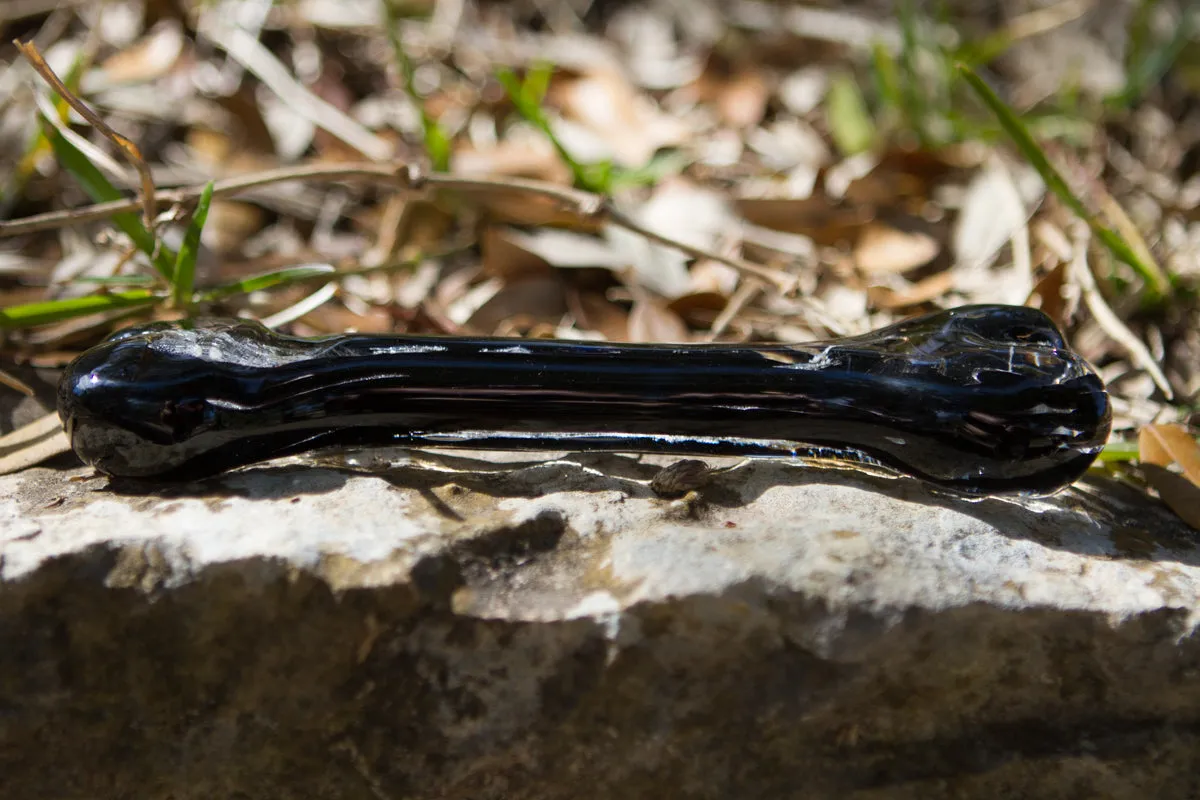 Glass Dog Bone with Cremation Ashes