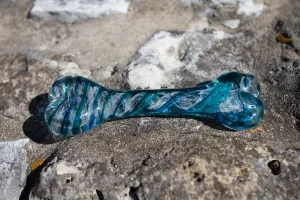 Glass Dog Bone with Cremation Ashes