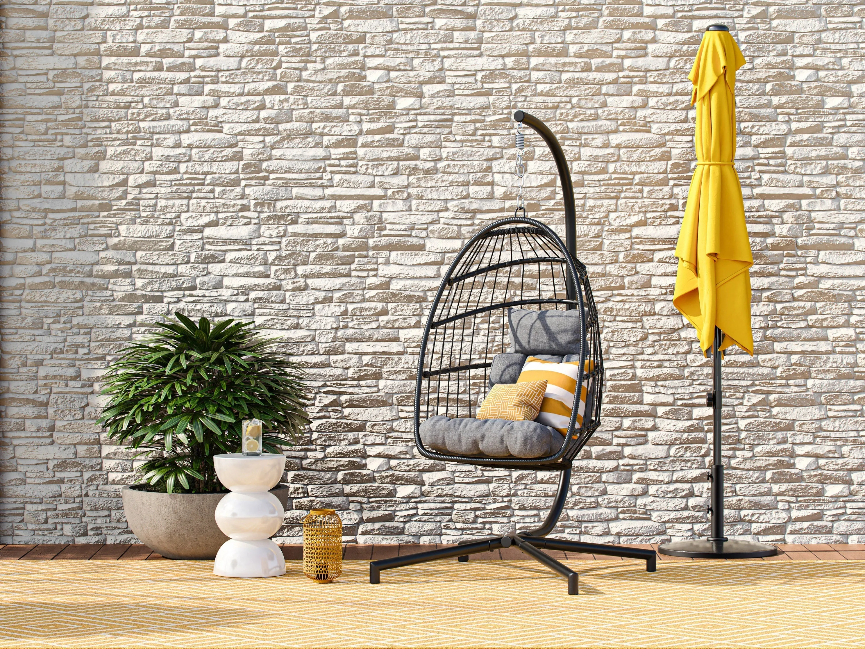 Grey Hanging Egg Chair