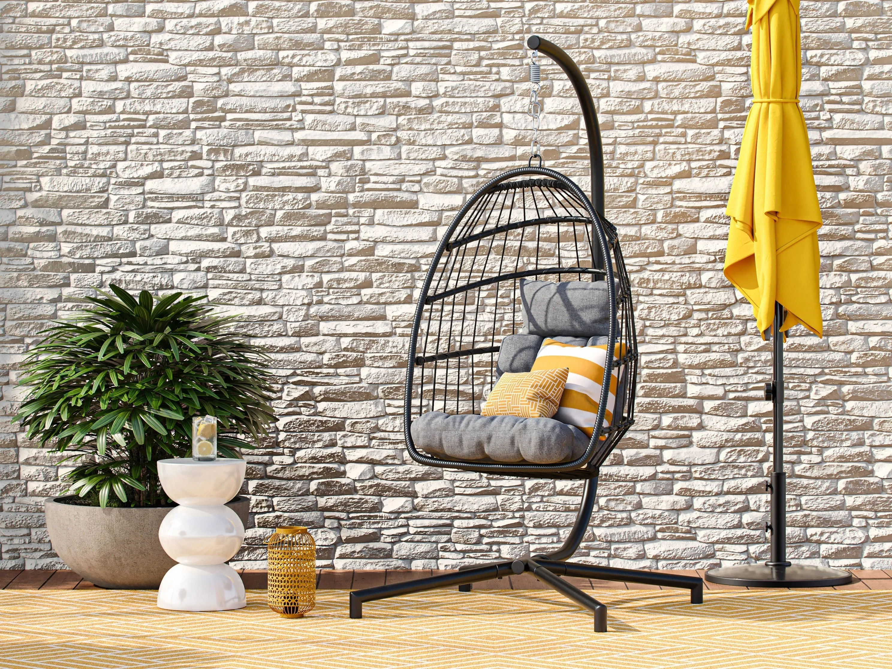 Grey Hanging Egg Chair