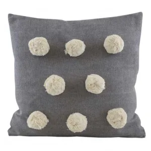 Grey Pom Pom Cushion (50cm)