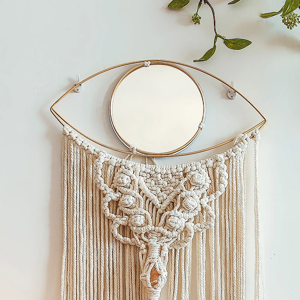 Hand Woven Macrame Wall Hanging Home Decorations - Mirror Eye