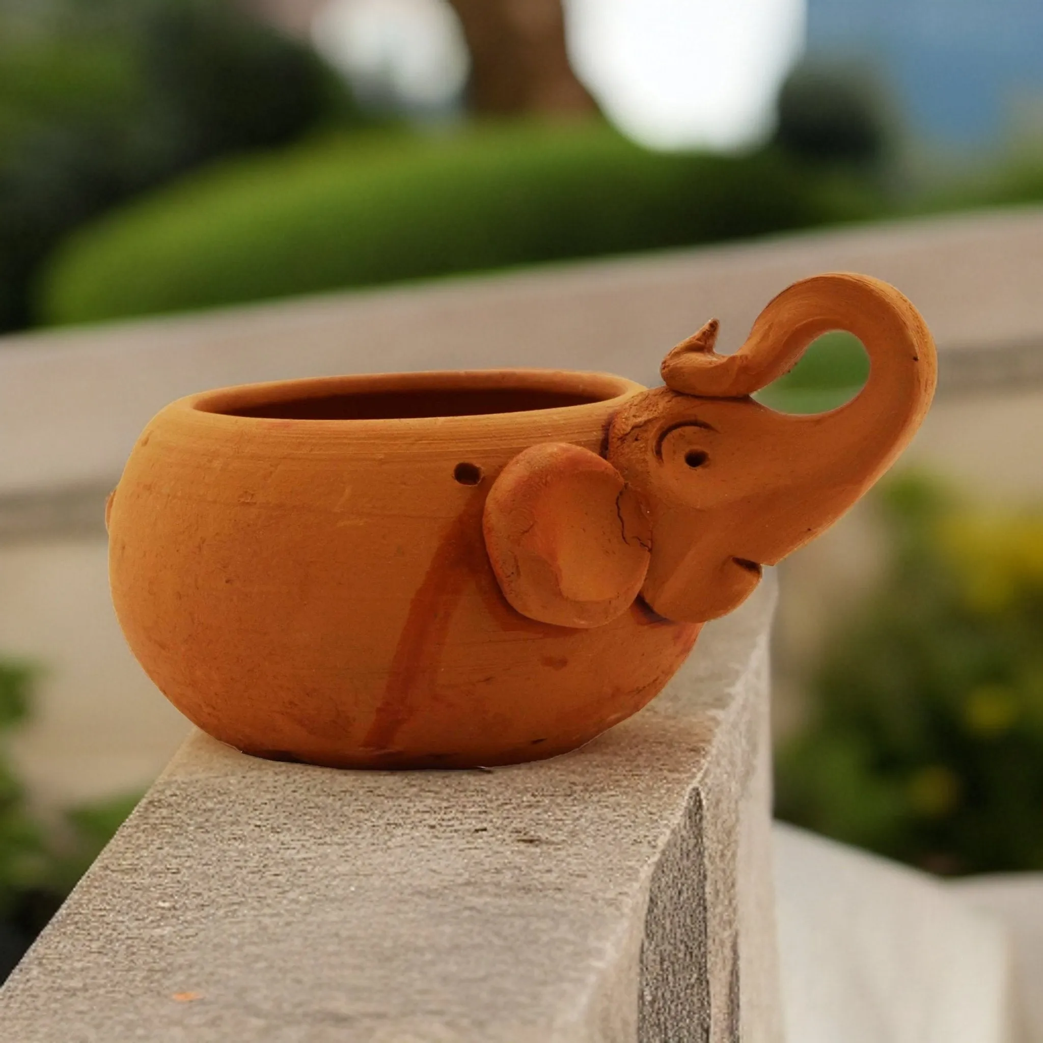 Handmade Terracotta Hanging Planter Elephant