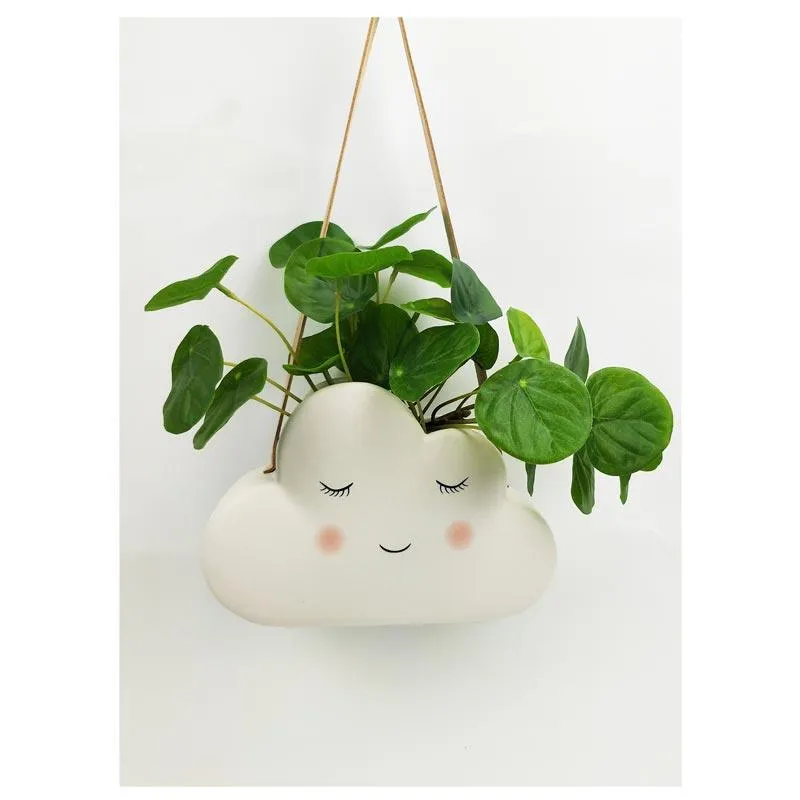 Hanging Cloud Planter - White