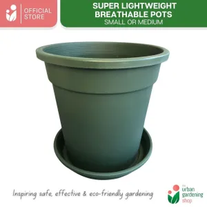 High Quality Lightweight Pots for Indoor Gardening - Includes Catch Plate