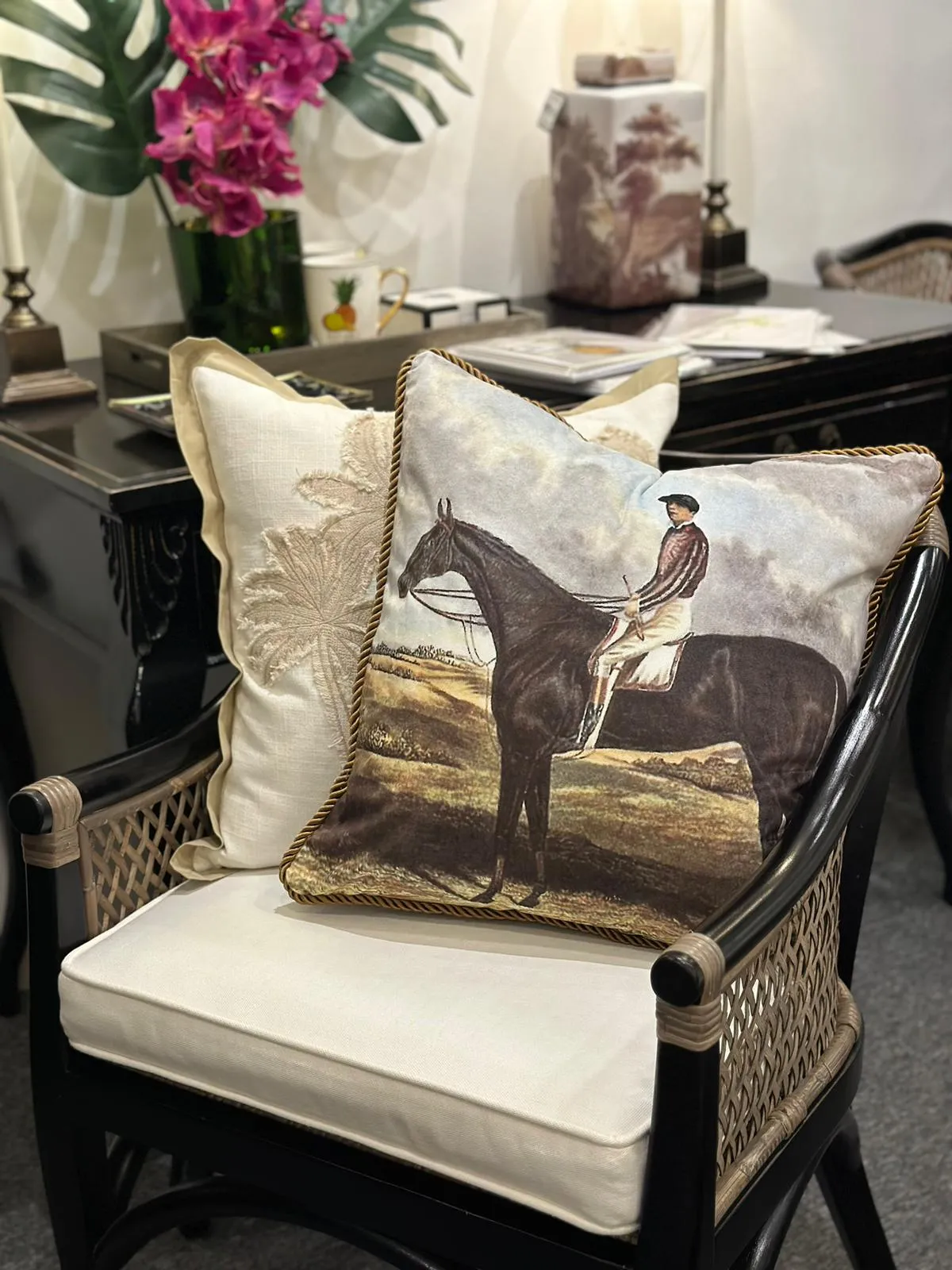 Horse and Rider Printed Cushion