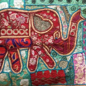 indian embroidered elephant wall hangings