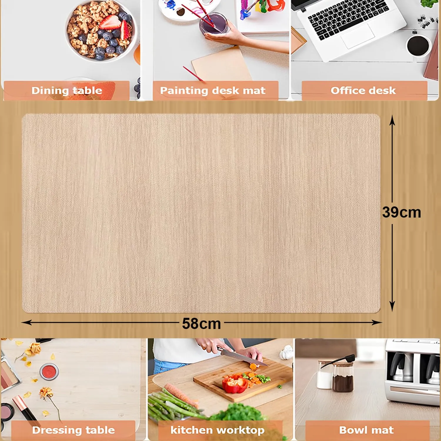 Kuber Industries Desk Sheet | PVC Waterproof Table Sheet | Desk Protector Mat | Office Desk Mat | Versatile Table Mat for Office | Kitchen Slabs | Pack of 2 | White