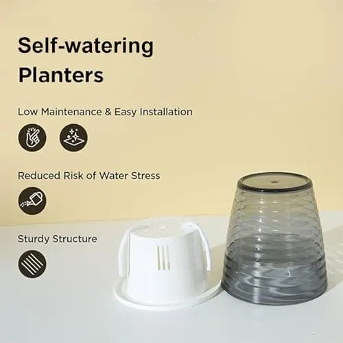 Kuber Industries Flower Pot | Flower Planter Pots for Indoor | Flower Pots for Outdoor | Pot for Garden & Balcony Flowering | Self Watering Flower Pot | P35-2..| Pack of 12 | Multi