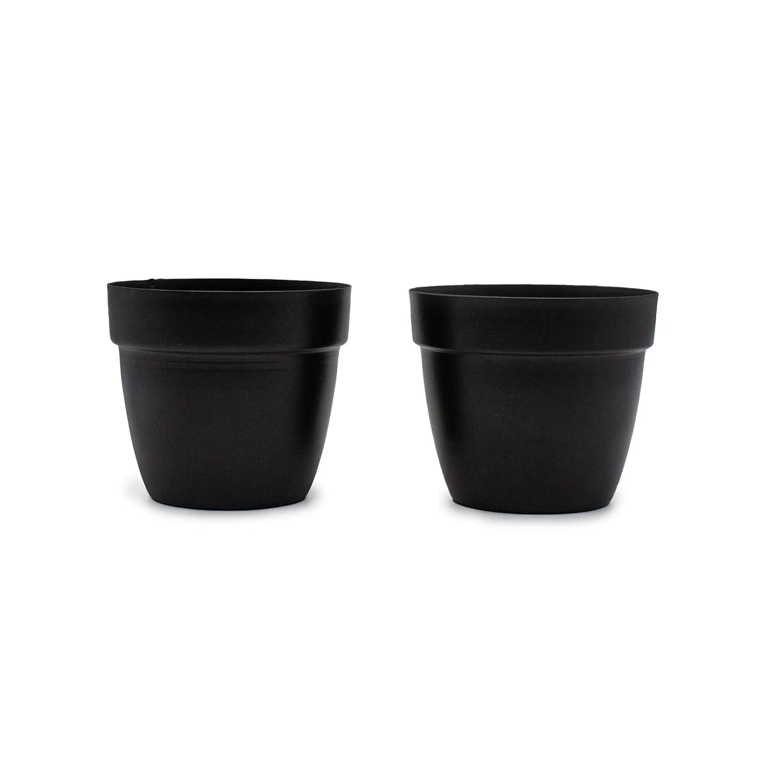 Kuber Industries Planter | Desktop Flower Planter | Balcony Flower Pot | Home Décor Flowers Pot | Flower Planter for Office Décor | Double Planter with Golden Stand | 1128-A | Black