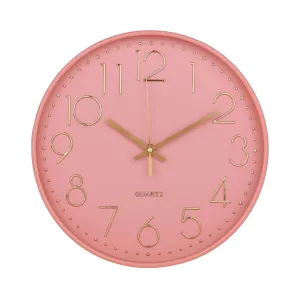 Kuber Industries Wall Clock | Fancy Watch Wall Clocks | Office Wall Clock | Clock for Living Room | Clock for Bedroom | Clock for Hall | Machinery-Quartz | 12 Inch | E-Light Powder Color