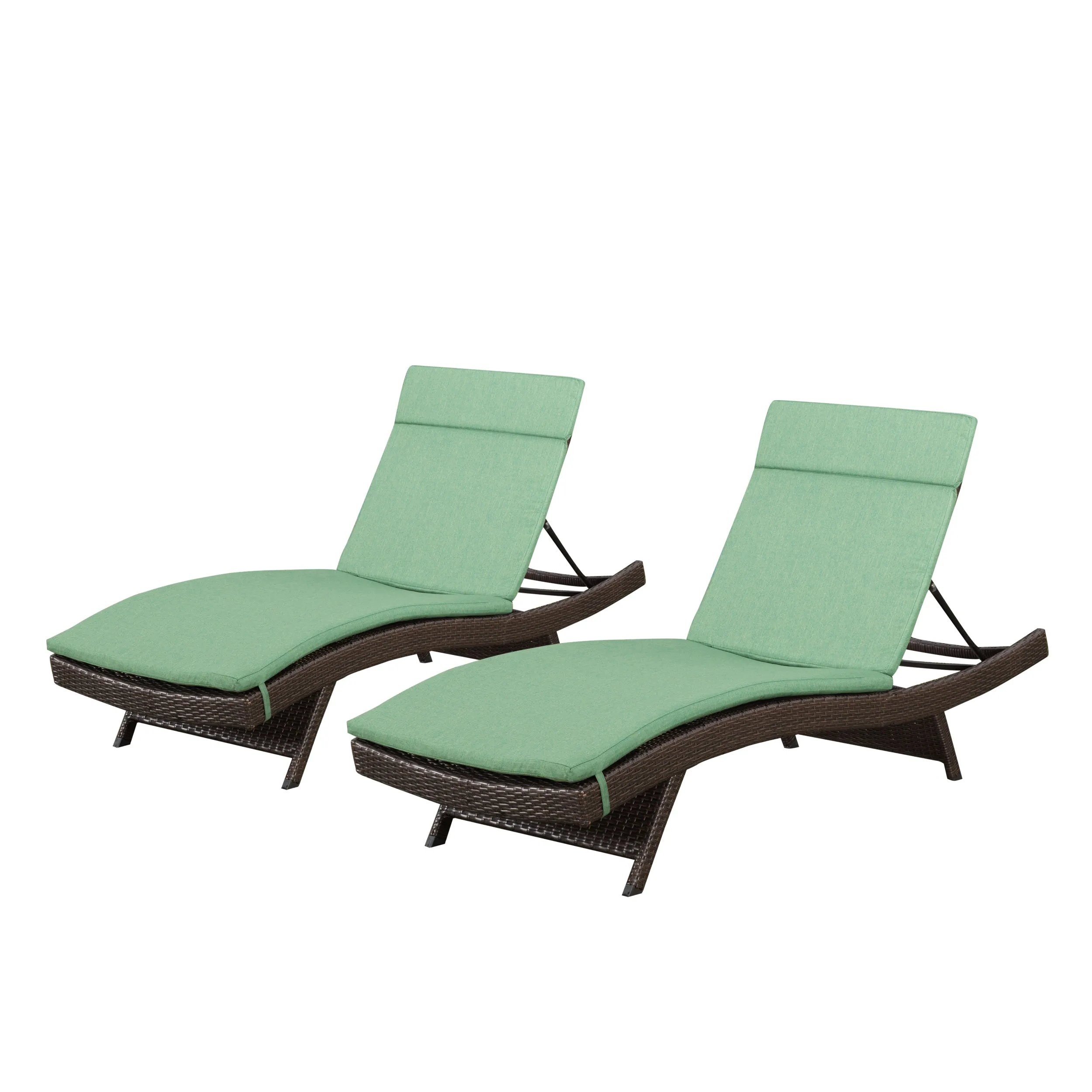 Lakeport Outdoor Adjustable Chaise Lounge Chairs w/ Cushions (set of 2)