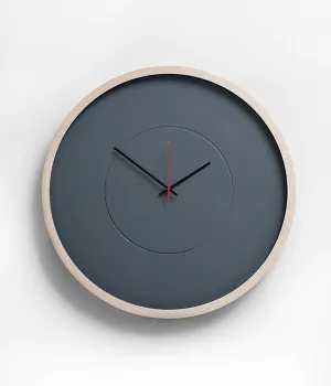 Large Deep Frame Round Clock - Grey