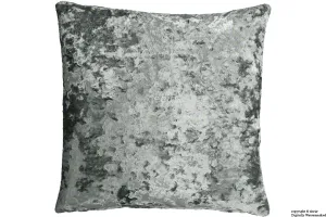 London Crushed Velvet Cushion - Flint