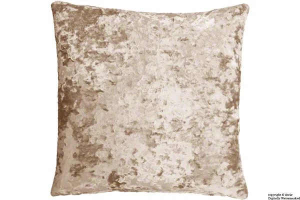 London Crushed Velvet Cushion - Opal