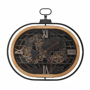 Marco Polo Oval  Moving Cogs Wall Clock