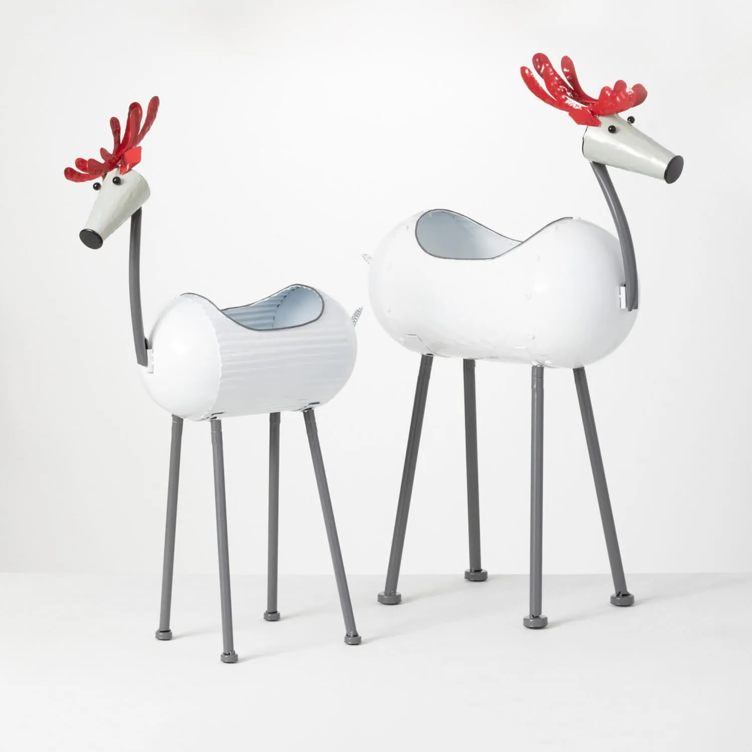 Metal Deer Planter Set Of 2