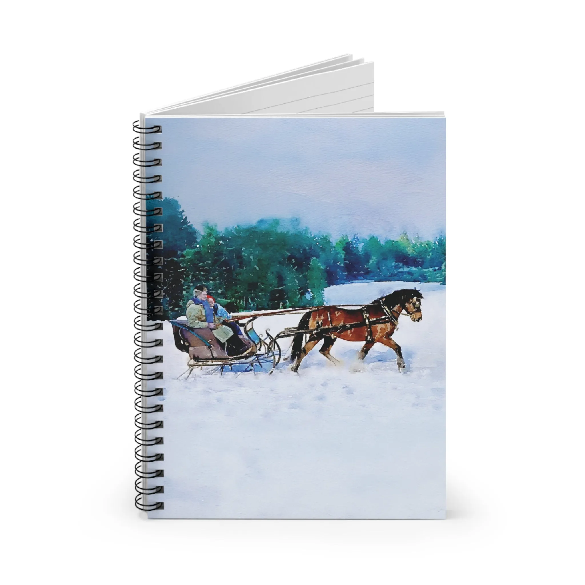 Morning Sleigh Ride Spiral Notebook