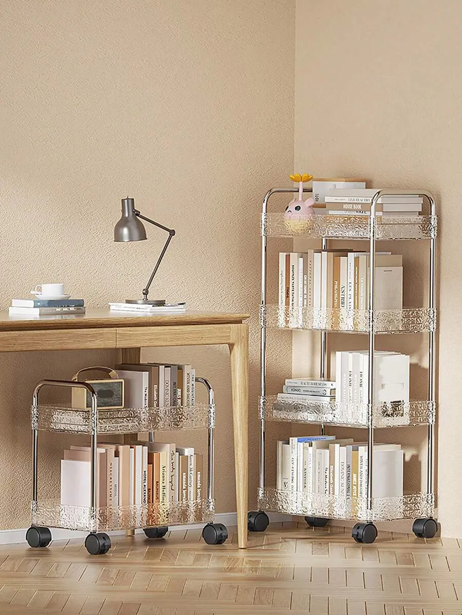 MULTIPLE LAYERS ACRYLIC MADE STORAGE CART WITH WHEELS