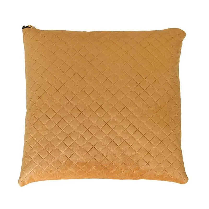 Mustard Velvet & Linen Cushion (45cm)