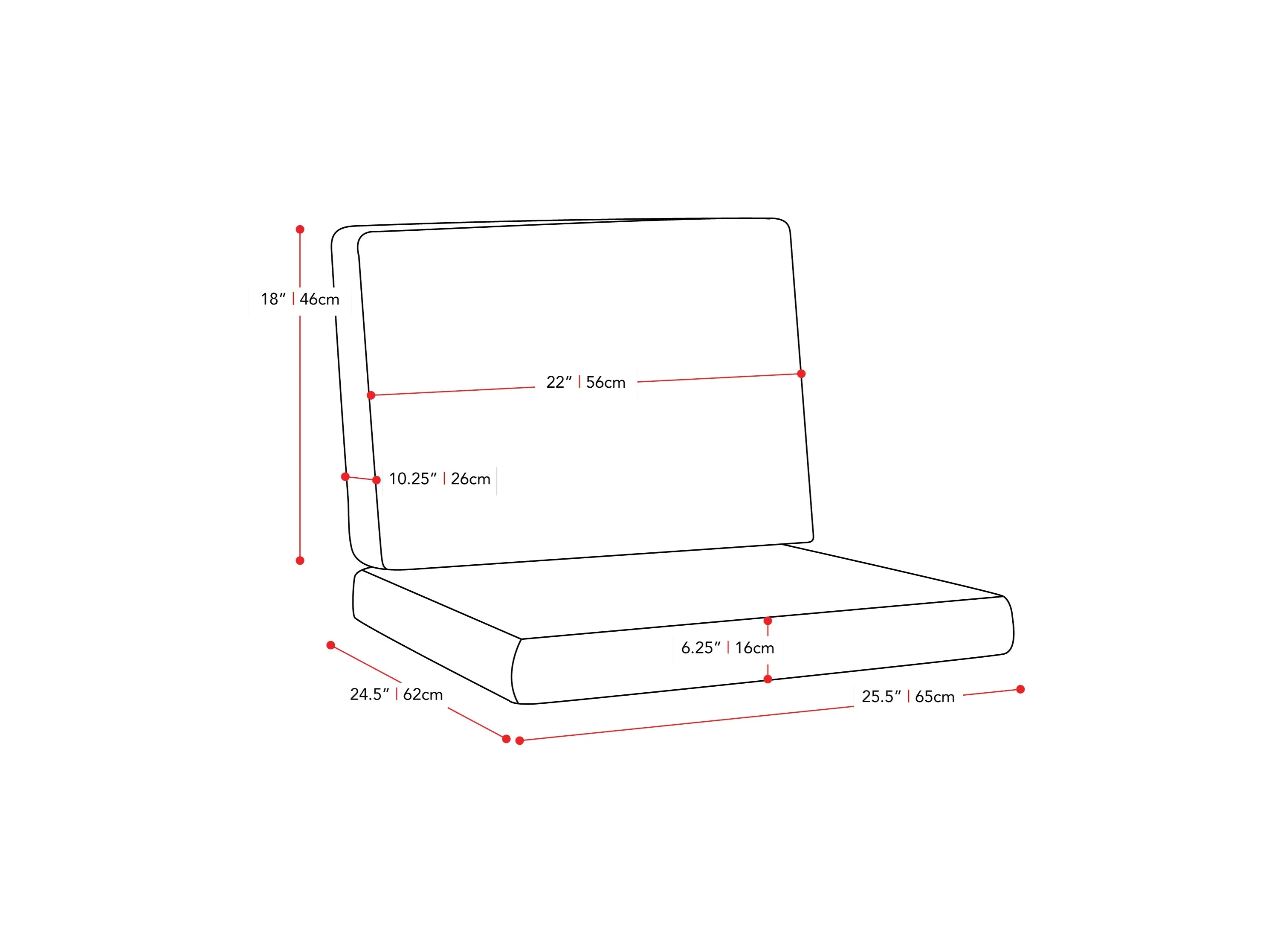 Navy Blue Single Chair Replacement Patio Cushion Set 2pc