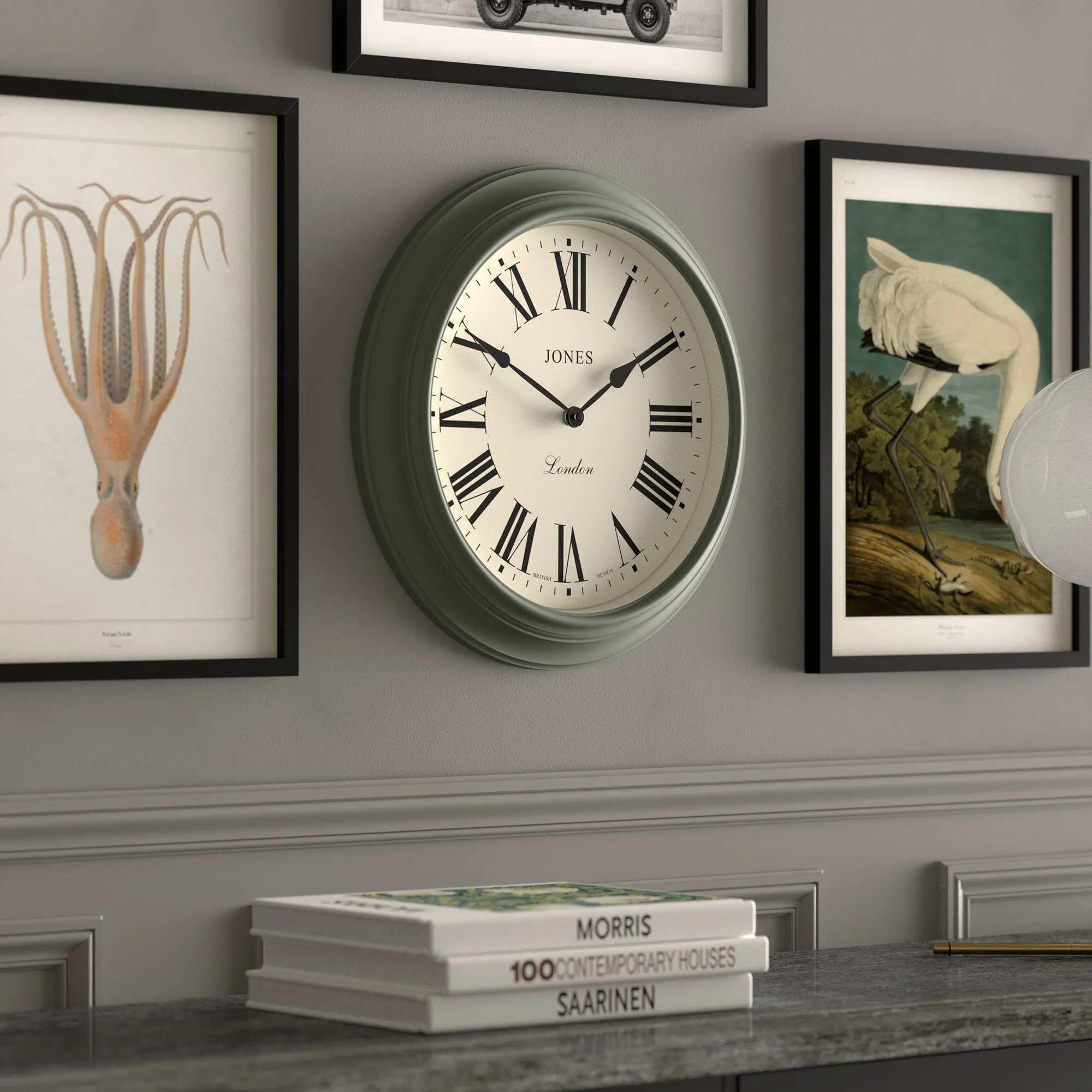 Newgate Jones Supper Club Clock Moss Green