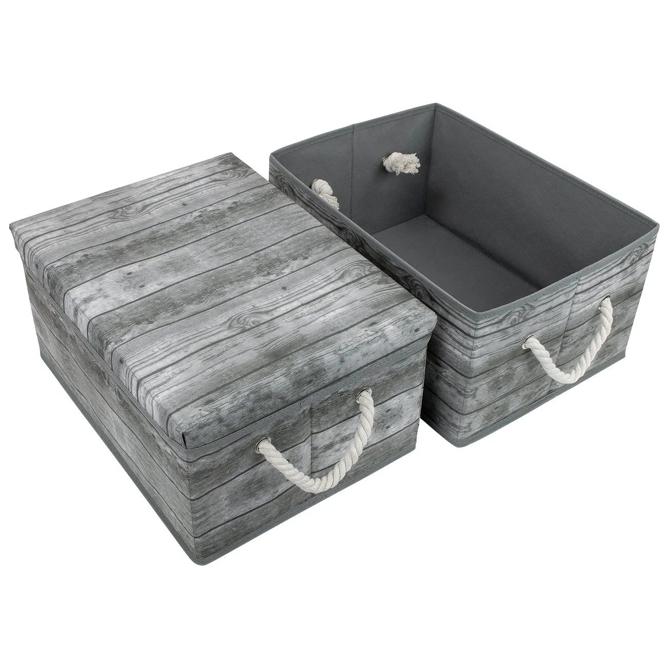 Pattern Storage Box (2 Pack Rustic Wood)