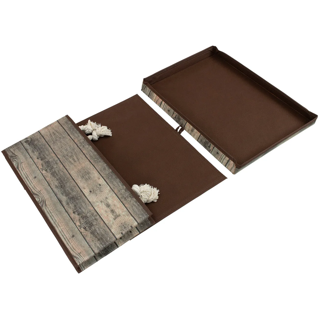 Pattern Storage Box (2 Pack Rustic Wood)