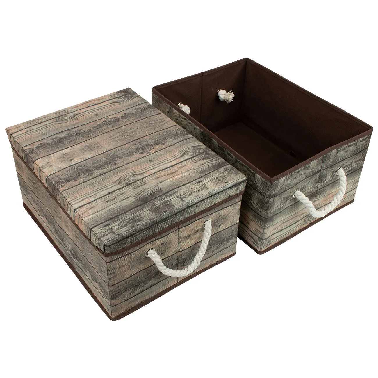 Pattern Storage Box (2 Pack Rustic Wood)