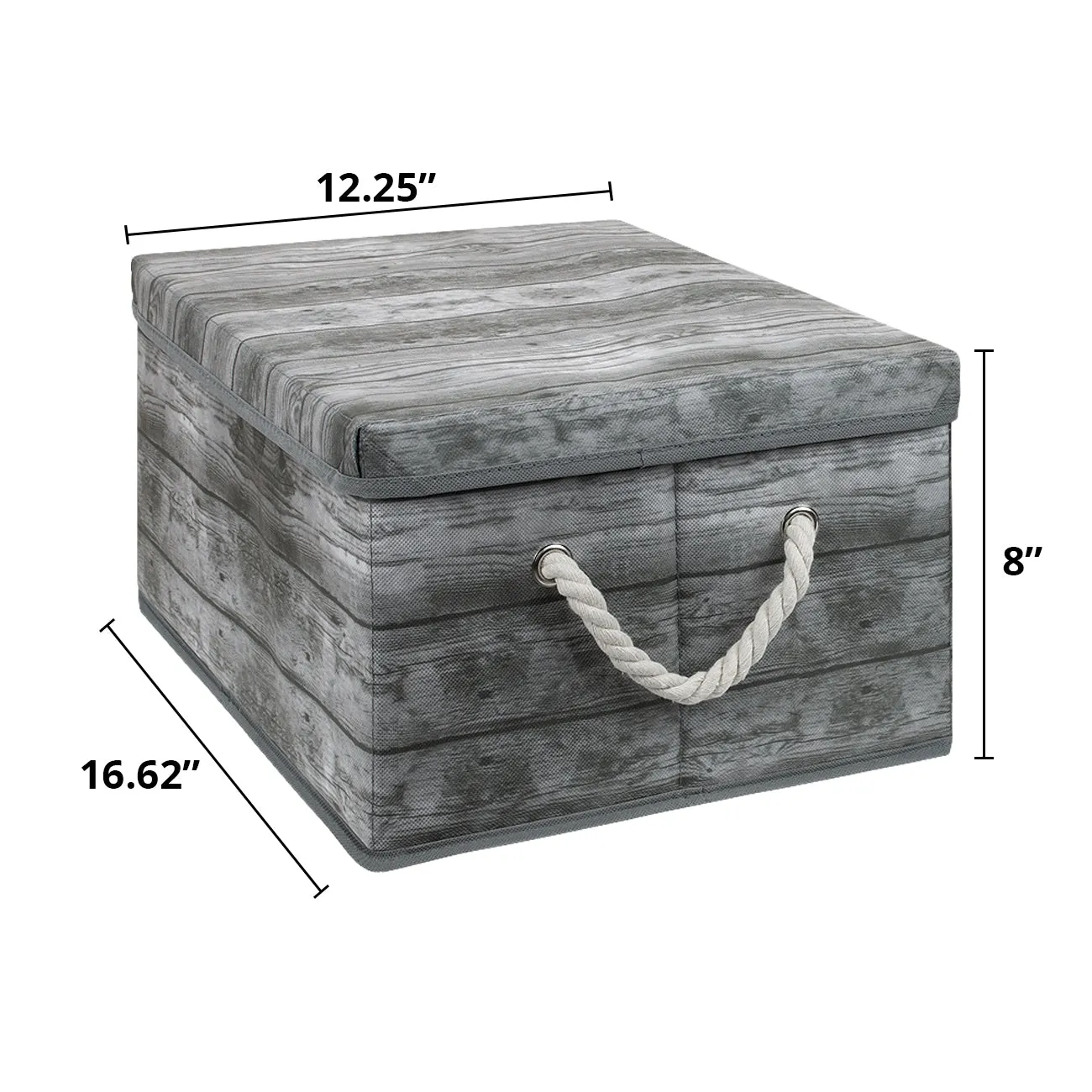 Pattern Storage Box (2 Pack Rustic Wood)