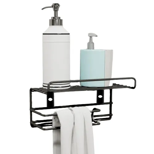 Premium Quality Bathroom Versatile Shampoo Rack with Integrated Towel and Tissue Roll Holder