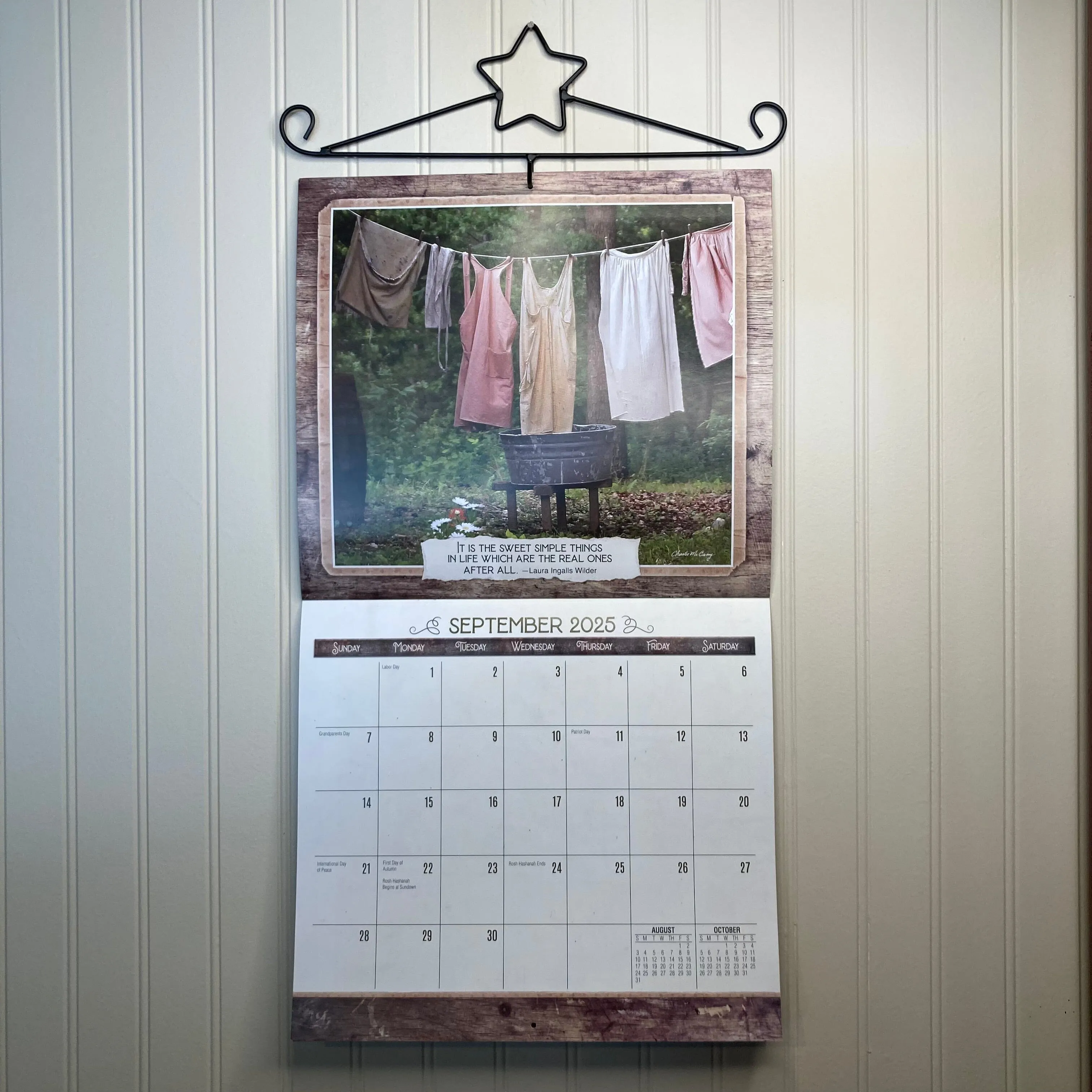 Primitive Country Wall Calendar and Hanger Set - A Primitive Past by of Purpose & Spirit 2025