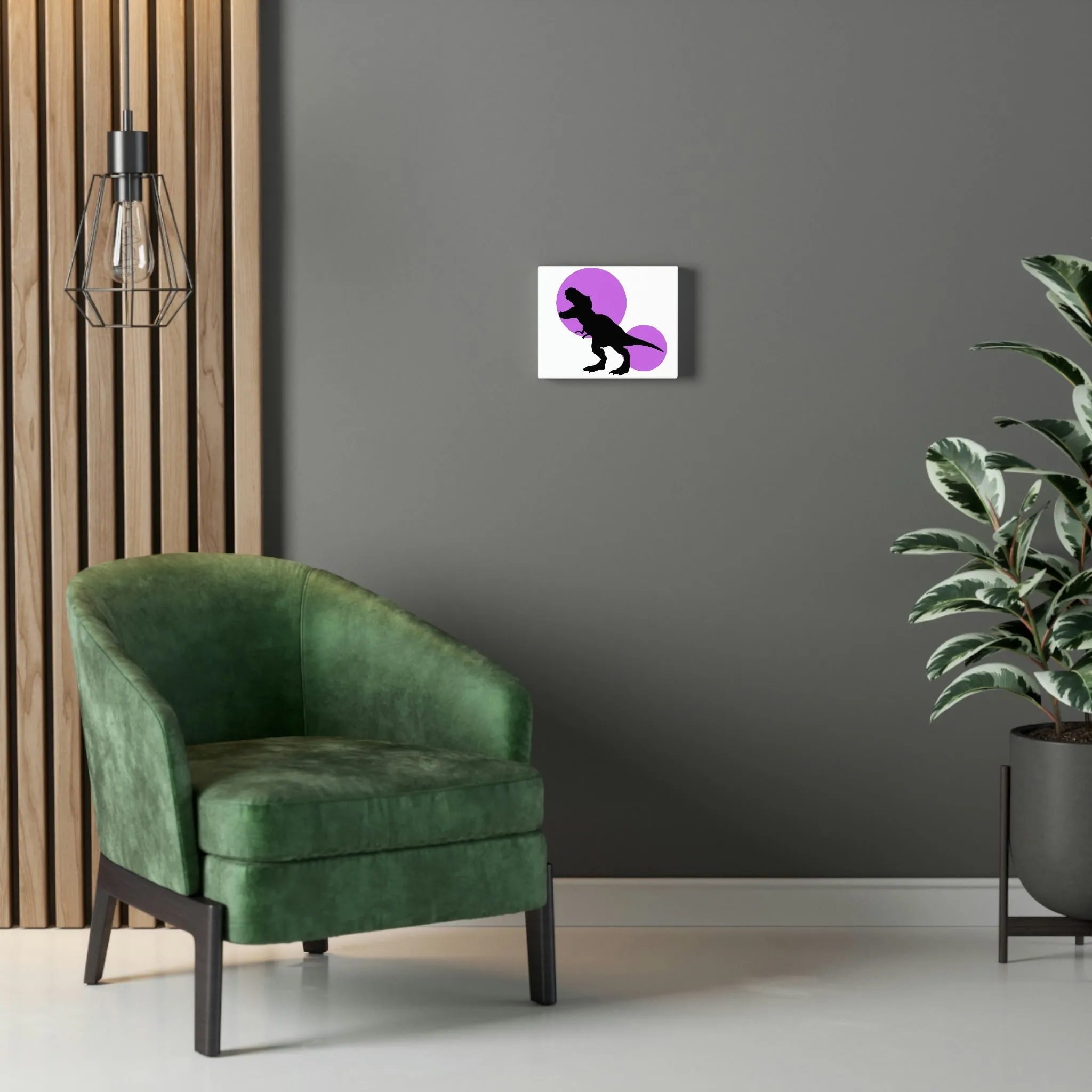 Purple Tyrannosaurus Rex Design Stretched Canvas