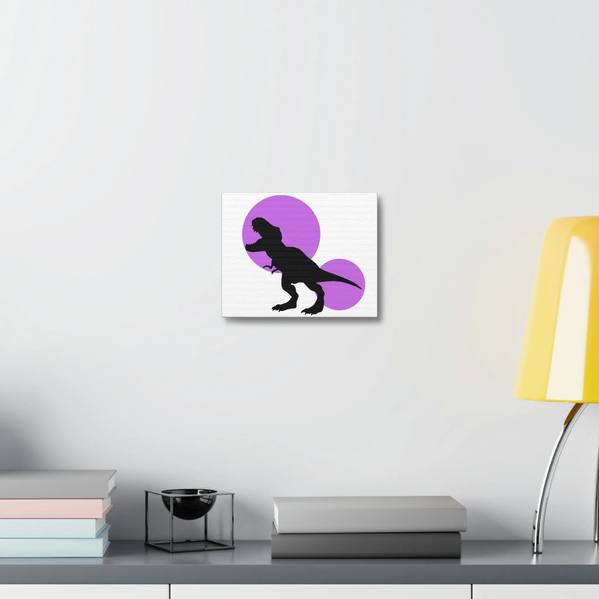 Purple Tyrannosaurus Rex Design Stretched Canvas