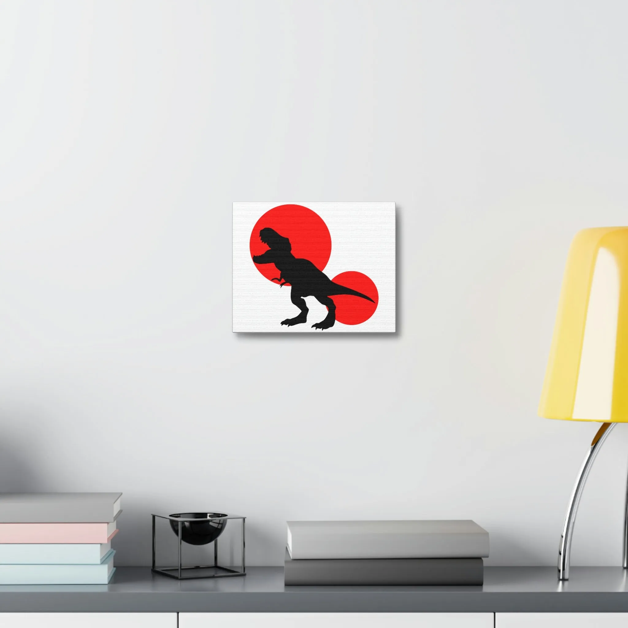 Red Tyrannosaurus Rex Design Stretched Canvas