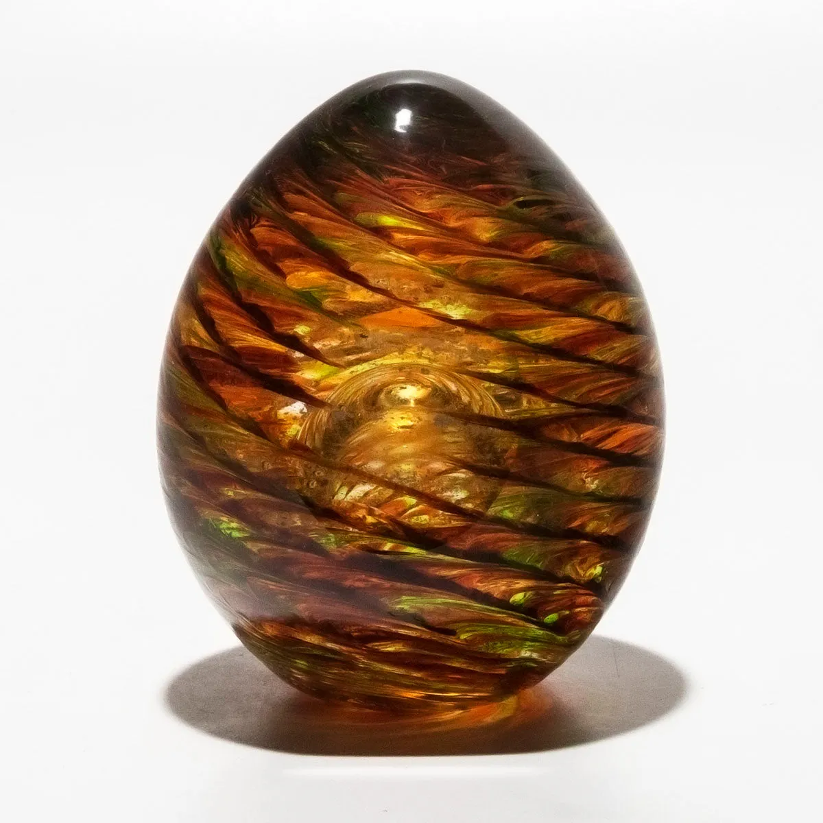 Ribbed Spiral Optic Egg with Cremains