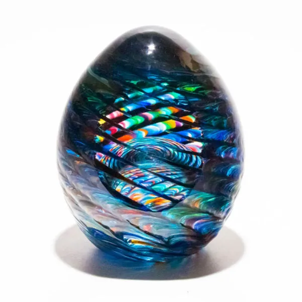 Ribbed Spiral Optic Egg with Cremains