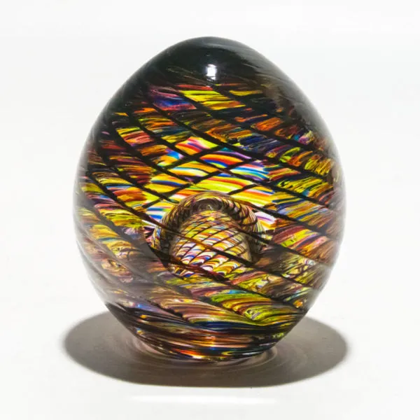 Ribbed Spiral Optic Egg with Cremains