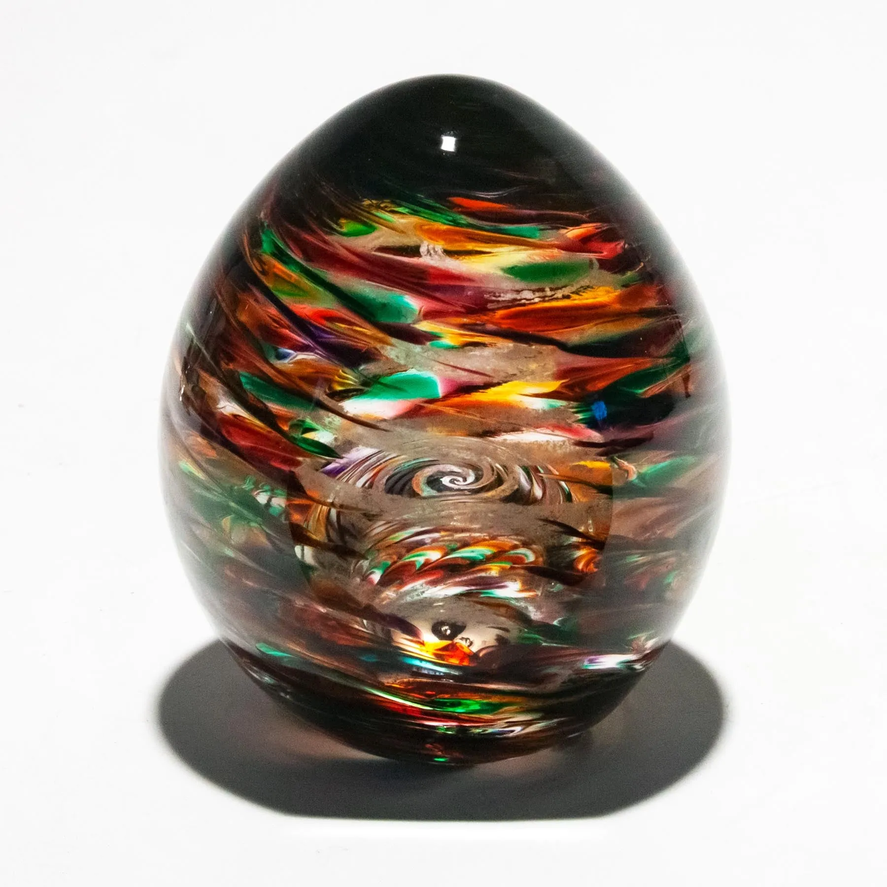 Ribbed Spiral Optic Egg with Cremains