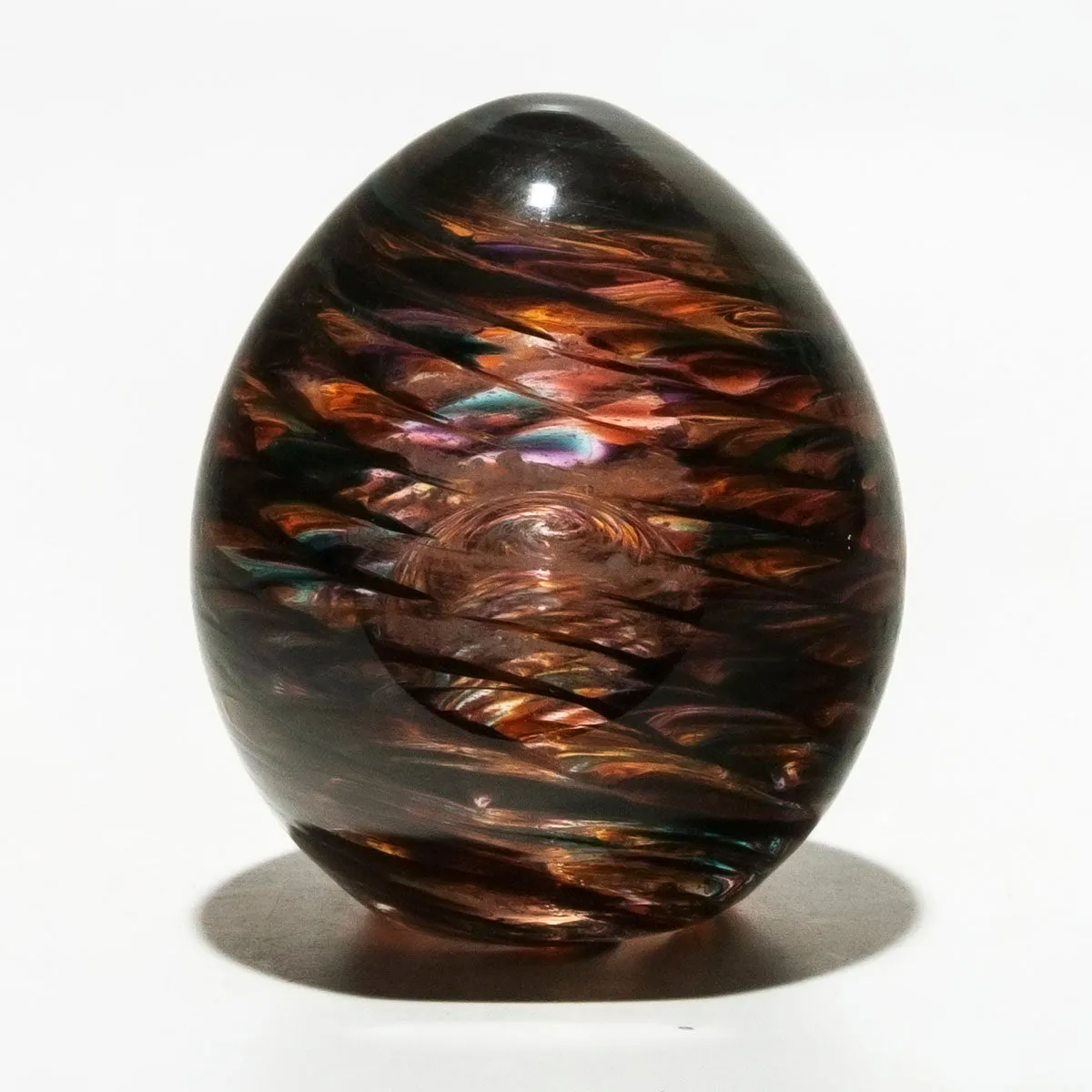 Ribbed Spiral Optic Egg with Cremains