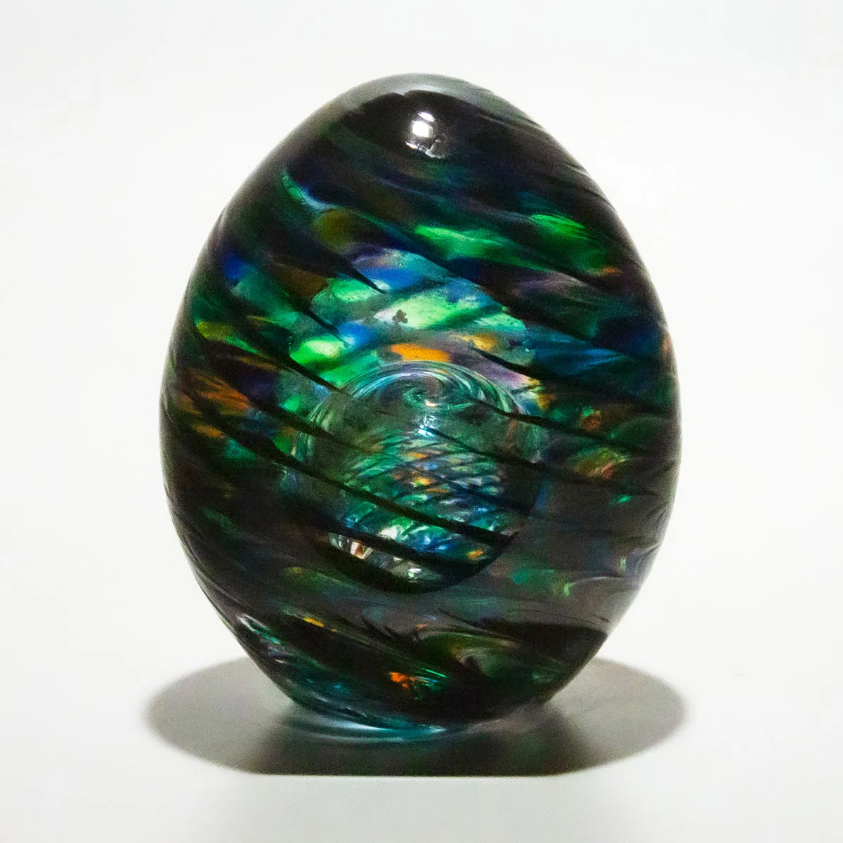 Ribbed Spiral Optic Egg with Cremains