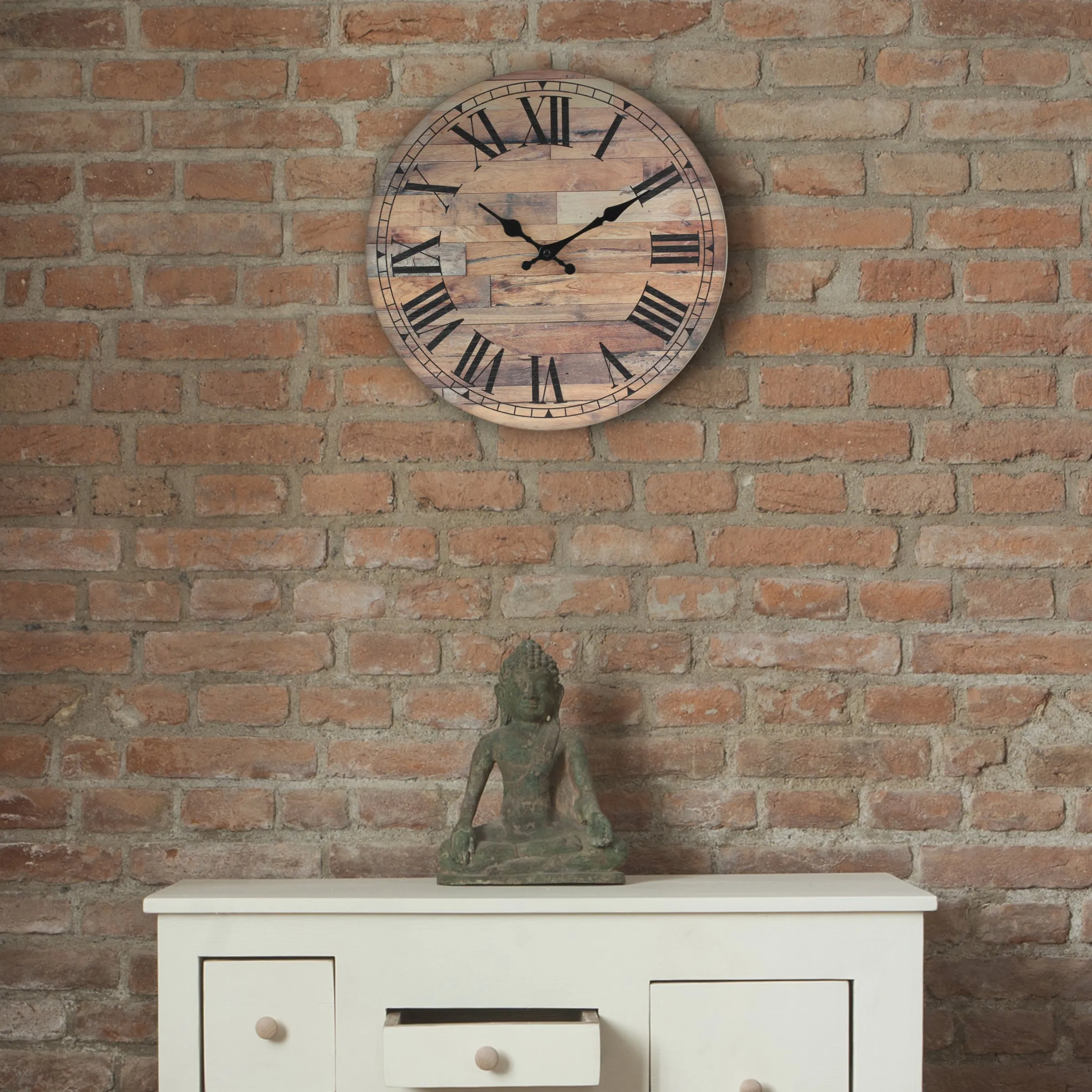 Roman Numeral Wooden Clock - 14 Inch (WS)