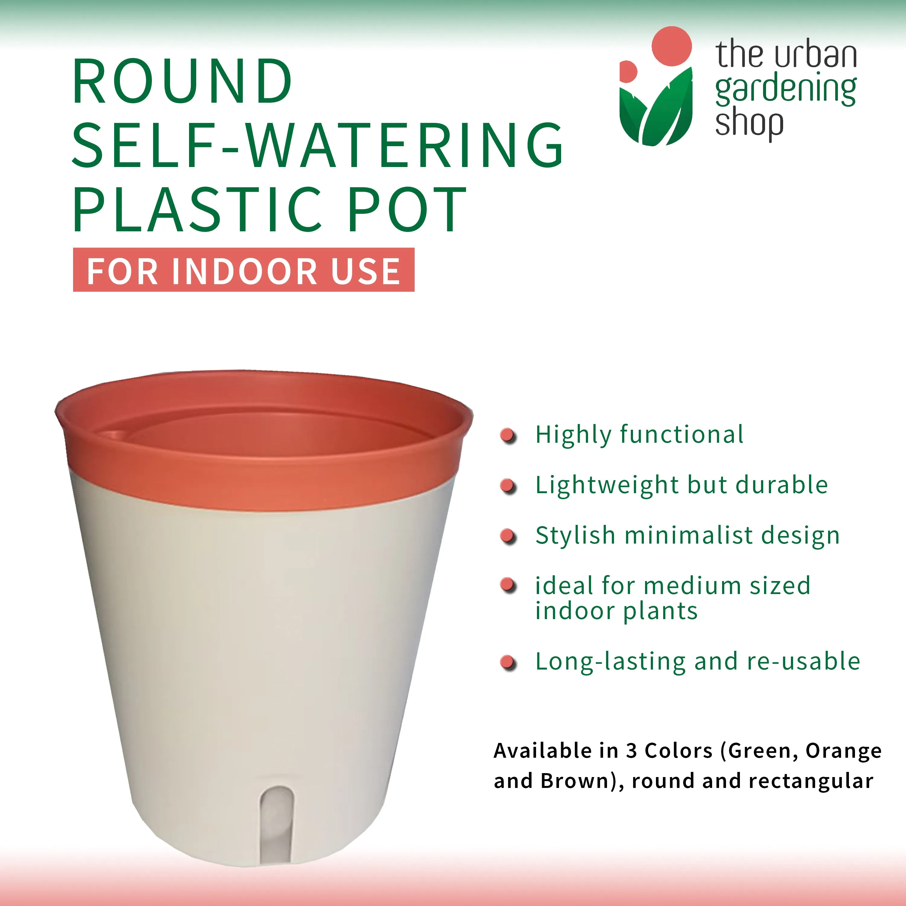 ROUND SELF- WATERING PLASTIC POTS