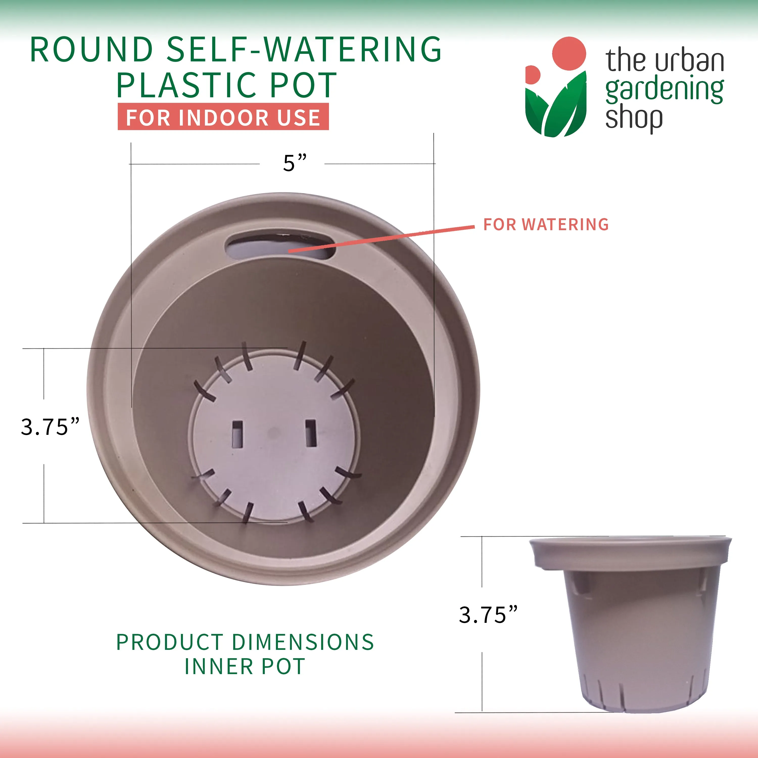 ROUND SELF- WATERING PLASTIC POTS