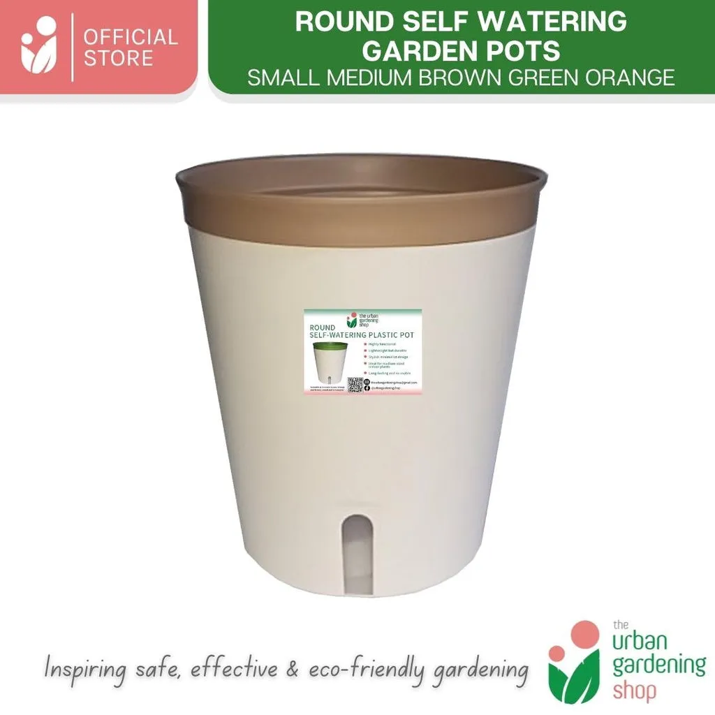 ROUND SELF- WATERING PLASTIC POTS