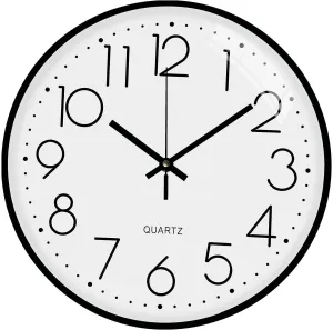 Rylan Wall Clock 12" Silent Quartz Decorative Latest Wall Clock Non-Ticking Classic Clock Battery Operated Round Easy to Read for Room/Home/Kitchen/Bedroom/Office/School.- (White)