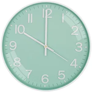 Rylan Wall Clock 12" Silent Quartz Decorative Latest Wall Clock Non-Ticking Classic Clock Battery Operated Round Easy to Read for Room/Home/Kitchen/Bedroom/Office/School(Light Green)